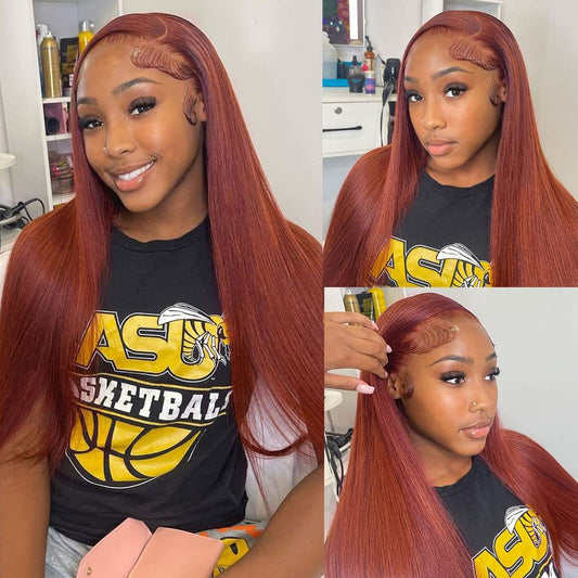 Bold & Beautiful: Chocolate Copper Rich Brown Wig - Remy Brazilian Hair with Lace Front, Perfect for Any Occasion - Pure Hair Gaze
