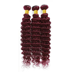 Burgundy Deep Wave Bundles - Pure Hair Gaze