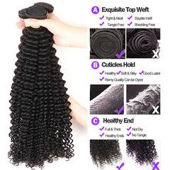 4x4 Closure Deep Wave Human Hair Extensions - Pure Hair Gaze