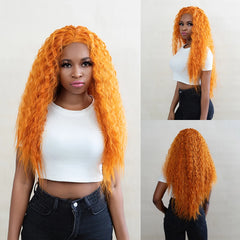 Lace Front  Deep Wave Curly Ginger Wig - Pure Hair Gaze