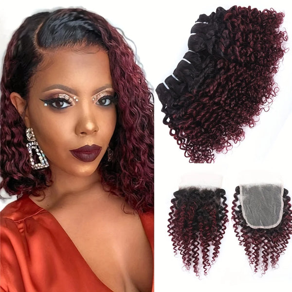 Human Hair Short Kinky Curly Hair Bundles