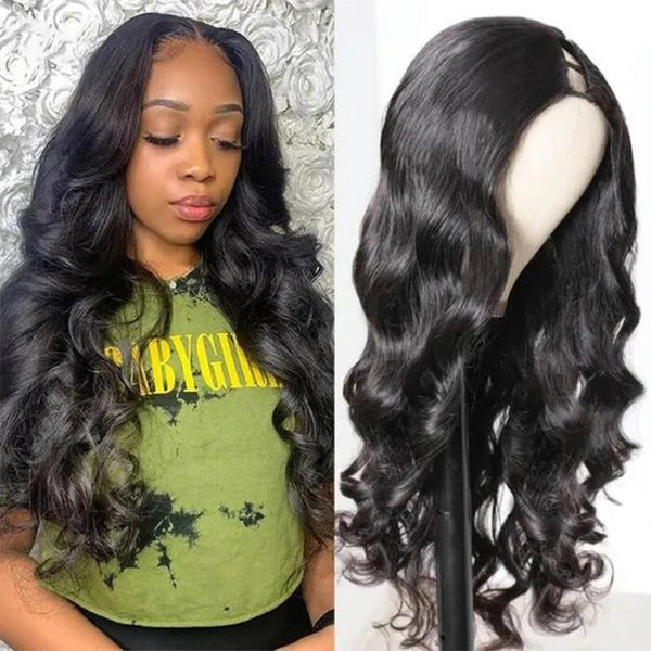 Remy Human Hair Body Wave U Part Wigs