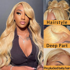 Honey Blonde Body Wave Synthetic Wig - Pure Hair Gaze