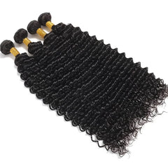 13x4 Transparent Lace Frontal Deep Wave Human Hair Bundles - Pure Hair Gaze