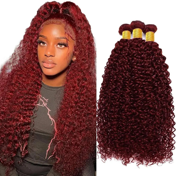 Deep Wave Burgundy Human Hair Bundles