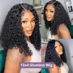 Pre Cut Glueless Water Wave 13x4 Bob Wig - Pure Hair Gaze