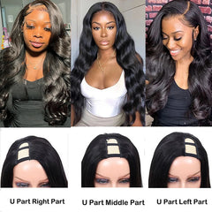 Remy Human Hair Body Wave U Part Wigs - Pure Hair Gaze