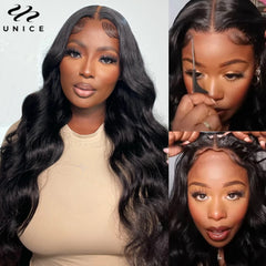UNice Hair Pre Cut 6x4.75 Lace Closure Wig Put On And Go Glueless Wig Natural Black Human Hair Body Wave Lace Wig Ready To Wear - Pure Hair Gaze