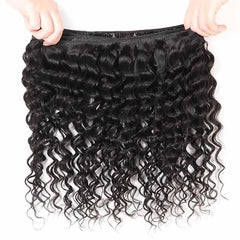 13x4 Transparent Lace Frontal Deep Wave Human Hair Bundles - Pure Hair Gaze