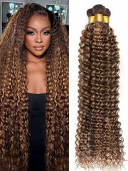 Highlight Deep Wave Curly Human Hair Bundle - Pure Hair Gaze