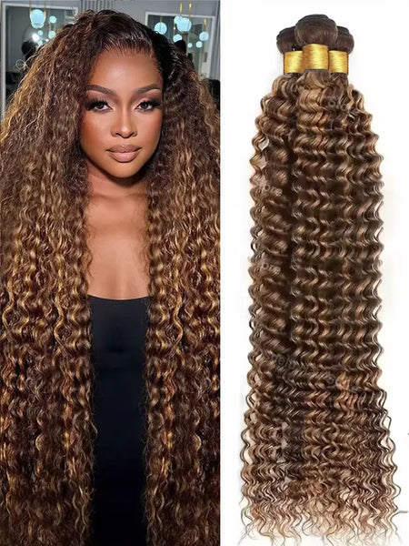 Highlight Deep Wave Curly Human Hair Bundle