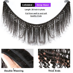 4x4 Closure Deep Wave Human Hair Extensions - Pure Hair Gaze