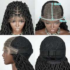 Curly Faux Locs Synthetic Box Braided Wig - Pure Hair Gaze