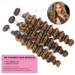 Highlight Human Hair Deep Wave Bundles - Pure Hair Gaze