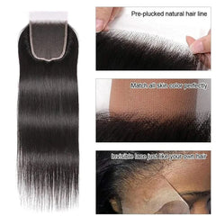 Peruvian Hair Weave 3 Bundles With 4x4 Lace Closure - Pure Hair Gaze