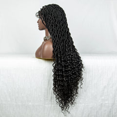 Curly Faux Locs Synthetic Box Braided Wig - Pure Hair Gaze