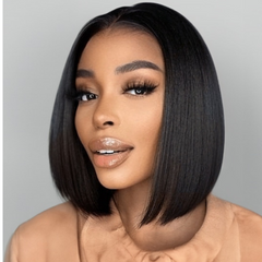 Pre Everything 7x5 13x4 Straight Bob Wigs Pre Cut Bleached Human Hair Lace Frontal Wig 150% Density Wear Go Glueless Wig - Pure Hair Gaze