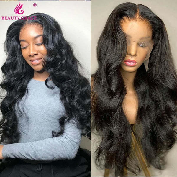 PrePlucked Glueless 30 Inch Body Wave Lace Front Wig Brazilian T Part Lace Frontal Human Hair Wig For Women Bodywave Closure Wig