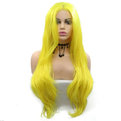 Synthetic Lace Front Natural Wavy Yellow Wig - Pure Hair Gaze