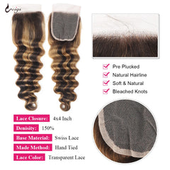 Highlight Loose Deep Wave Ombre Hair Bundles with Closure - Pure Hair Gaze