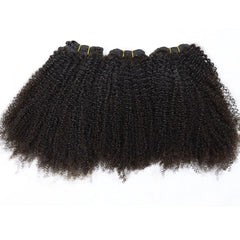 Double Weft Small Tight Kinky Curly Bundles with Lace Frontal Closure - Pure Hair Gaze