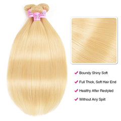 Luxurious Honey Blonde Straight Hair Bundles - 613 Human Hair - Pure Hair Gaze