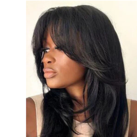 Curtain Bangs Straight Layered Wig with  Wear And Go Wigs Glueless