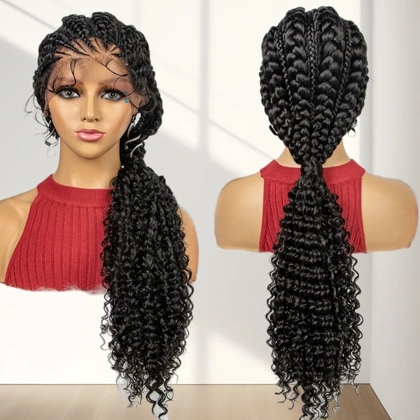 Glueless Cornrow Lace Front Braided Wig