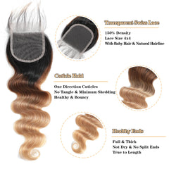 Body Wave Human Hair Bundles with closure - Pure Hair Gaze