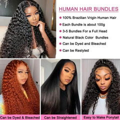 Water Wave Unprocessed Curly Human Hair Bundles - Pure Hair Gaze