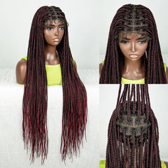 Synthetic Preplucked Box Full Lace Braided Wig - Pure Hair Gaze