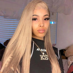 Straight Synthetic Lace Frontal Ash Blonde Wig - Pure Hair Gaze