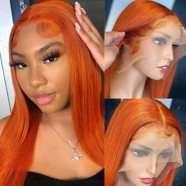 Straight 13x4 Lace Frontal Ginger Wig