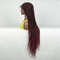 Synthetic Preplucked Box Full Lace Braided Wig - Pure Hair Gaze