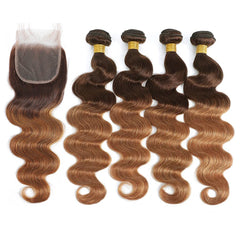 Body Wave Human Hair Bundles With Closure - Pure Hair Gaze