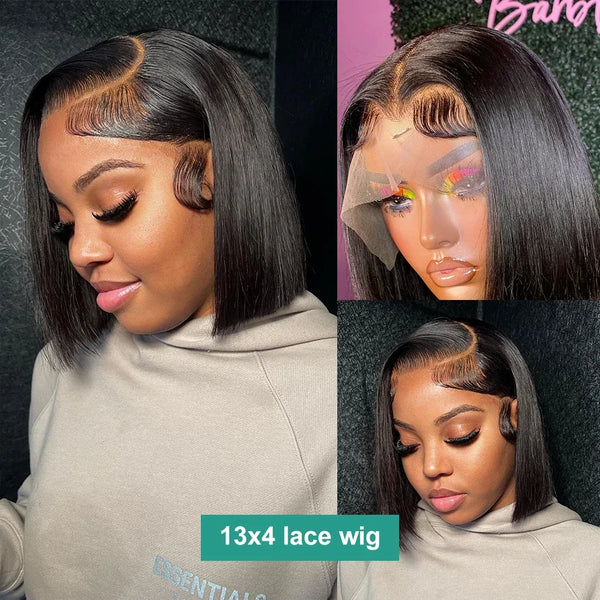 Glueless Short Human Hair Lace Frontal Wig