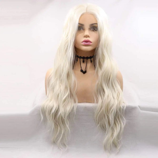 Platinum Blonde Long Loose Wave Lace Front Wig