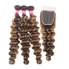 Highlight Loose Deep Wave Bundles With Closure - Pure Hair Gaze