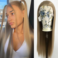 Glueless Synthetic Natural Hairline Lace Front Ash Blonde Wig - Pure Hair Gaze