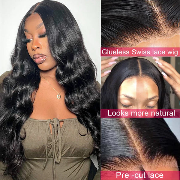 13x4 Lace Frontal Human Hair Wig Body Wave Glueless Wig Human Hair Ready To Wear 4x4 Body Wave Lace closure wig Pre Cut