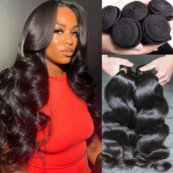 28Inch Natural Black Water Loose Wave Hair Extensions