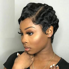 Short Finger Wave Glueless Human Hair Wig - Pure Hair Gaze