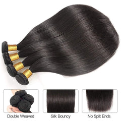 Peruvian Hair Weave 3 Bundles With 4x4 Lace Closure - Pure Hair Gaze