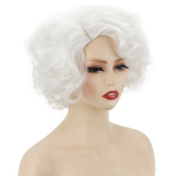 Cosplay Short Curly Hair Platinum Blonde Wigs