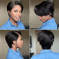 Straight Pixie Cut Wig Lace Human Hair Wigs Straight Short Pixie Wig - Pure Hair Gaze