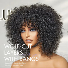 Glueless Short Curly Wig with Bangs - Pure Hair Gaze