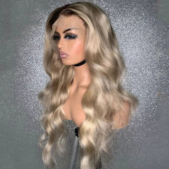 HD Transparent 613 Colored Ash Blonde Wig - Pure Hair Gaze