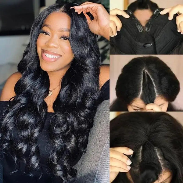 Pre Plucked Remy Hair V Part Wig