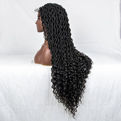 Full Lace Curly Faux Locs Braided Wig - Pure Hair Gaze