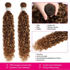 Highlight Double Weft Water Curly Bundles - Pure Hair Gaze